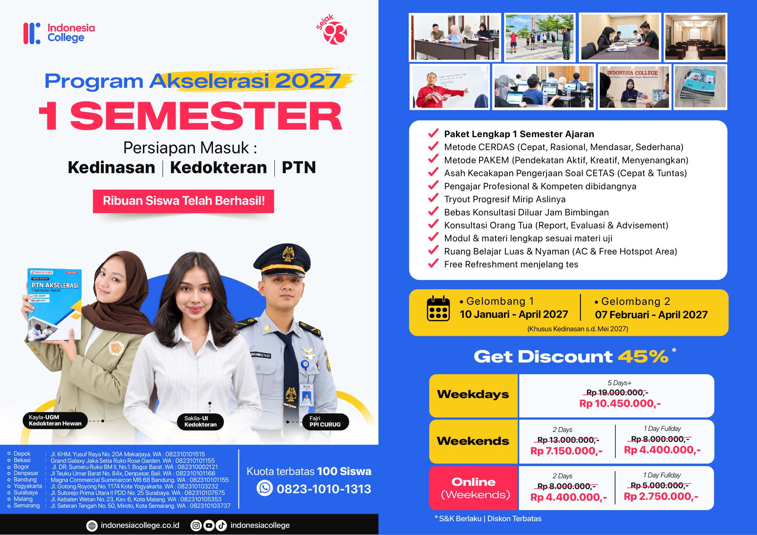 Bimbel Kedinasan Kedokteran PTN Akselerasi 2027 1 Semester Ajaran by Indonesia College